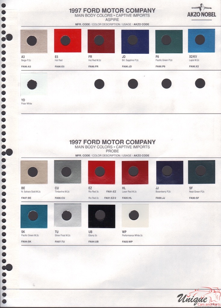 1997 Ford Paint Charts Akzo-Nobel 3